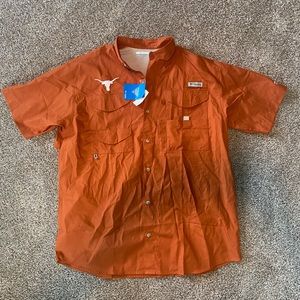 Columbia Men's Texas Longhorns Burnt Orange Tamiami Button Down Shirt XL
